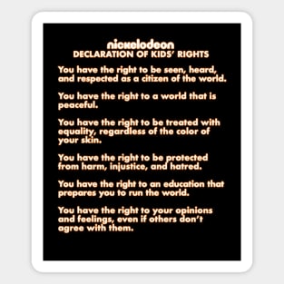 Nickelodeon Declaration of Kids' Rights Magnet